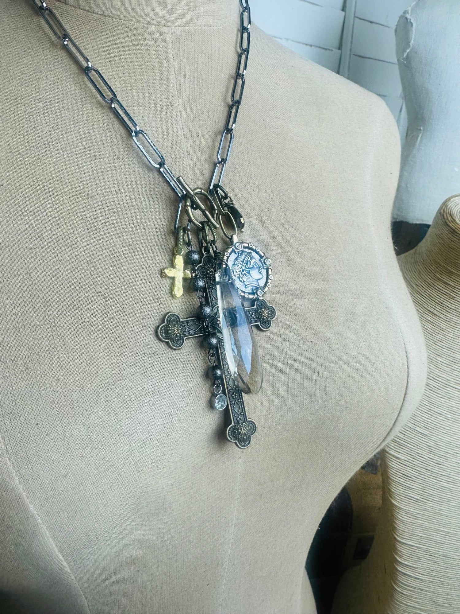 Regal Charmed Cross Necklace - Vintage Vault Boutique