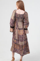 Tiered Dress Slit and Flare Sleeves
