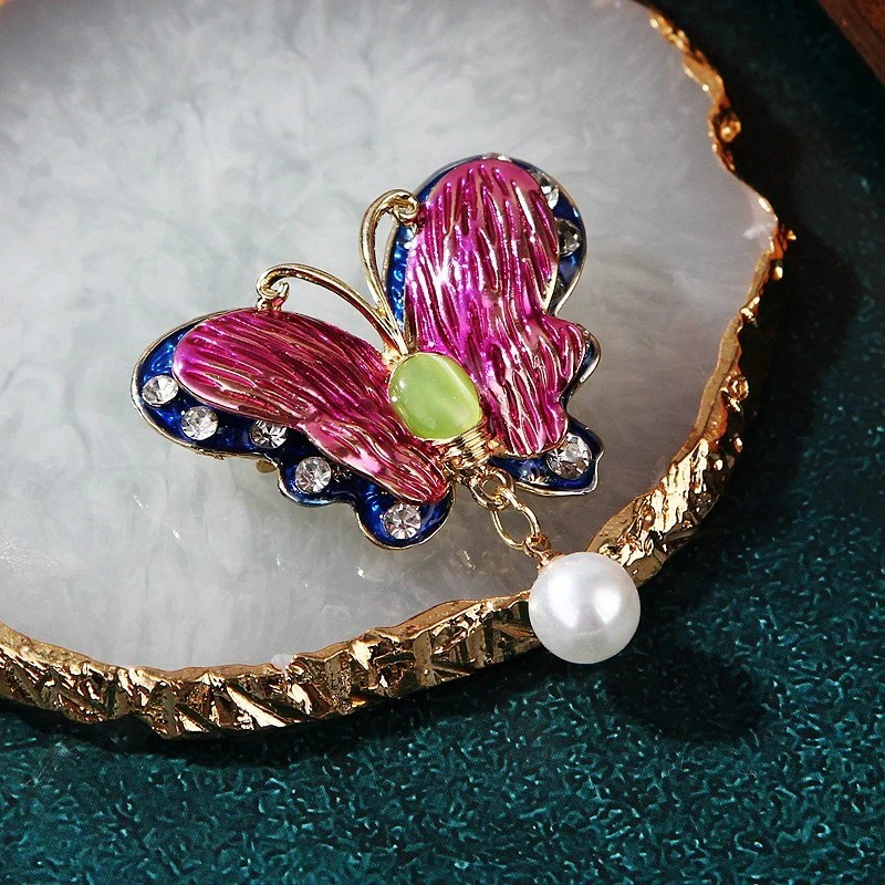 Enamel Butterfly Brooch Pin