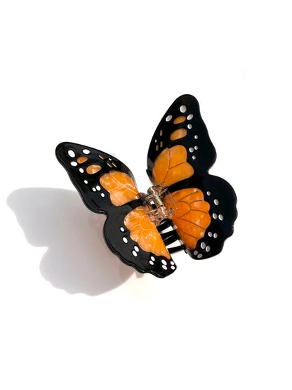 Hand Painted Monarch Butterfly Claw Hair Clip