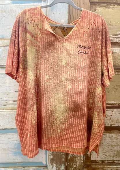 Flower Child Distressed Shirt