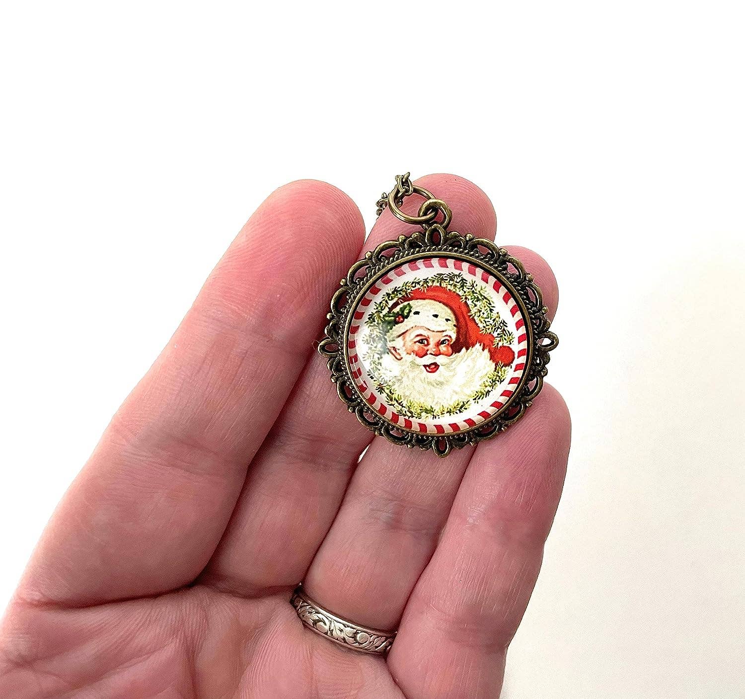 Vintage  Santa Claus Necklace