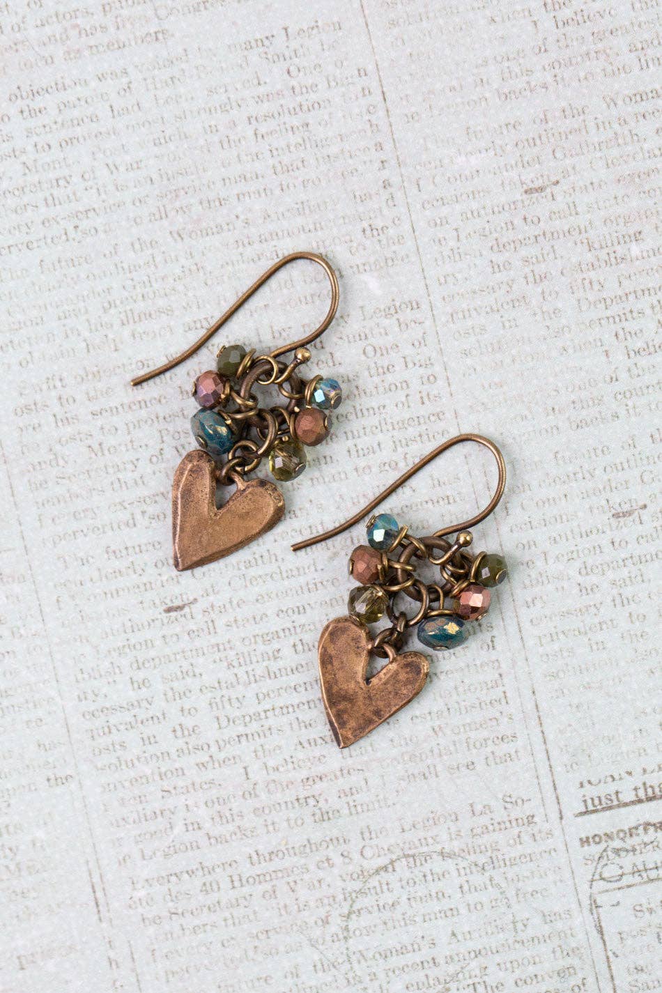 Crisp Autumn Czech Glass, Crystal Cluster Earrings