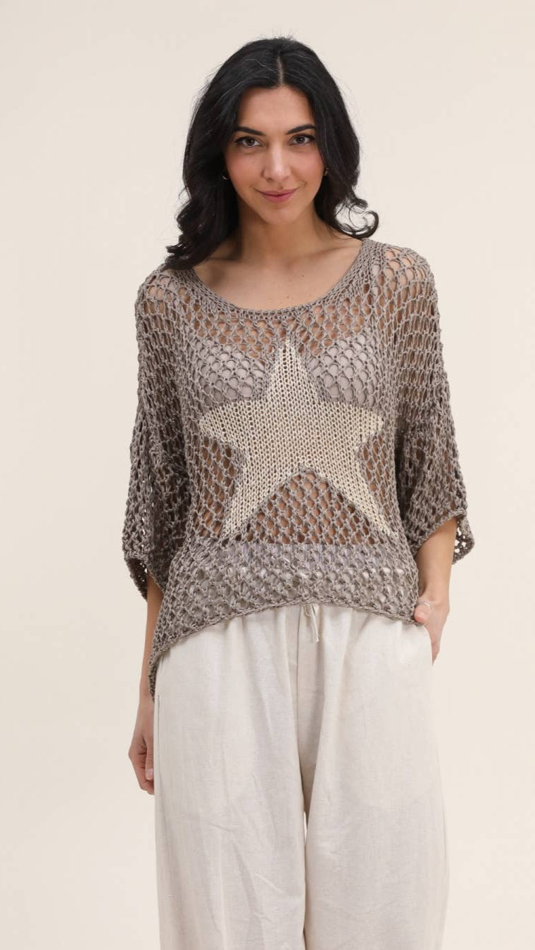 Open Knit Star Sweater Topper