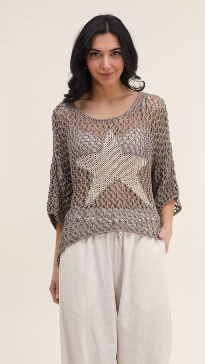 Open Knit Star Sweater Topper