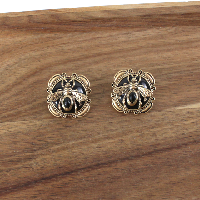 Bee Alloy and Resin Earring
