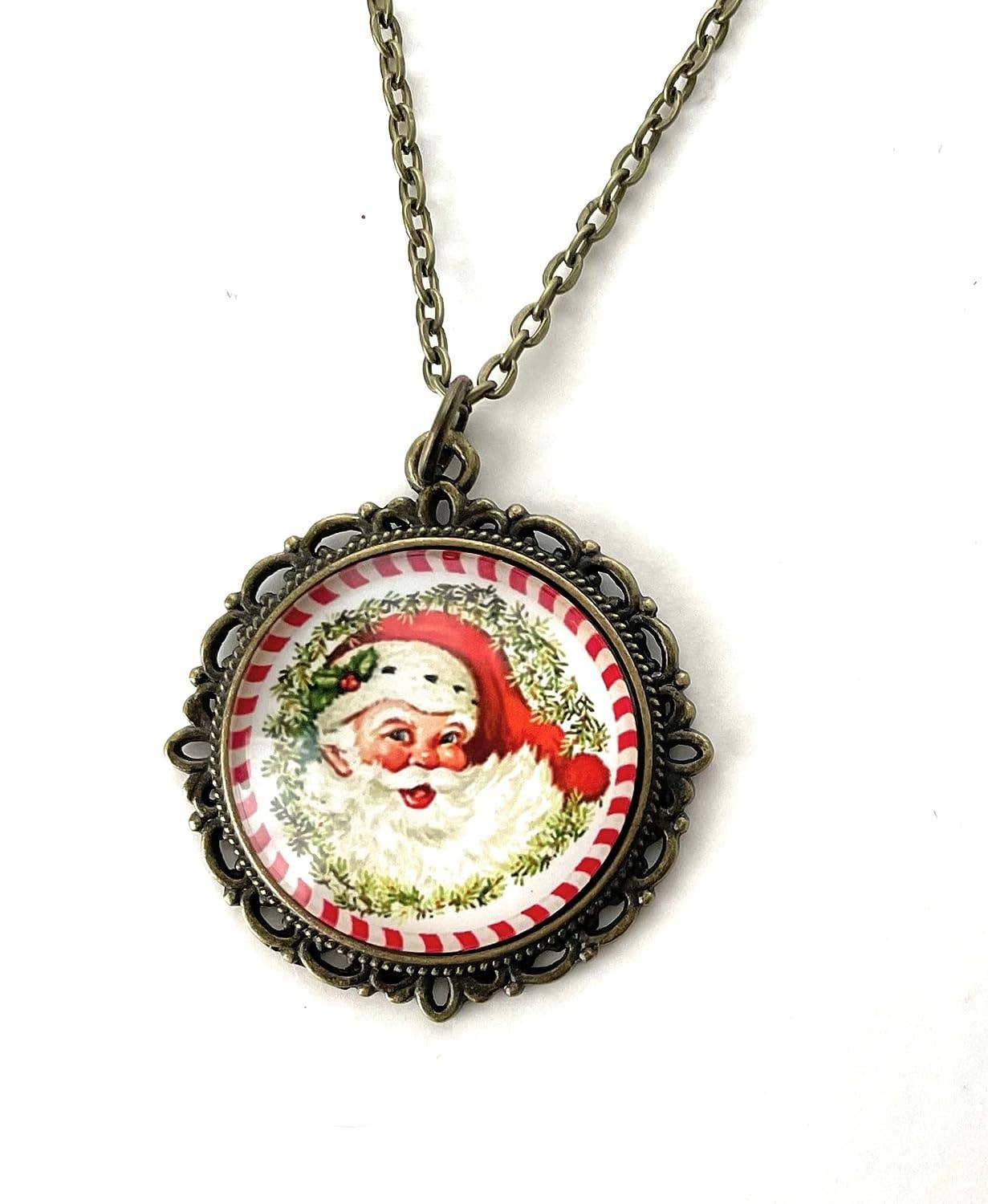 Vintage  Santa Claus Necklace