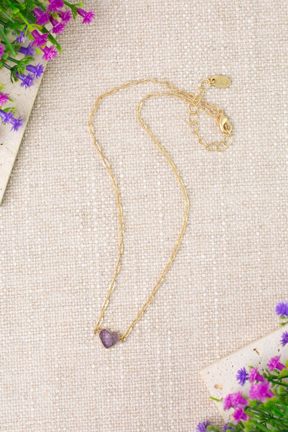 Folklore Amethyst Simple Necklace N007 - Vintage Vault Boutique