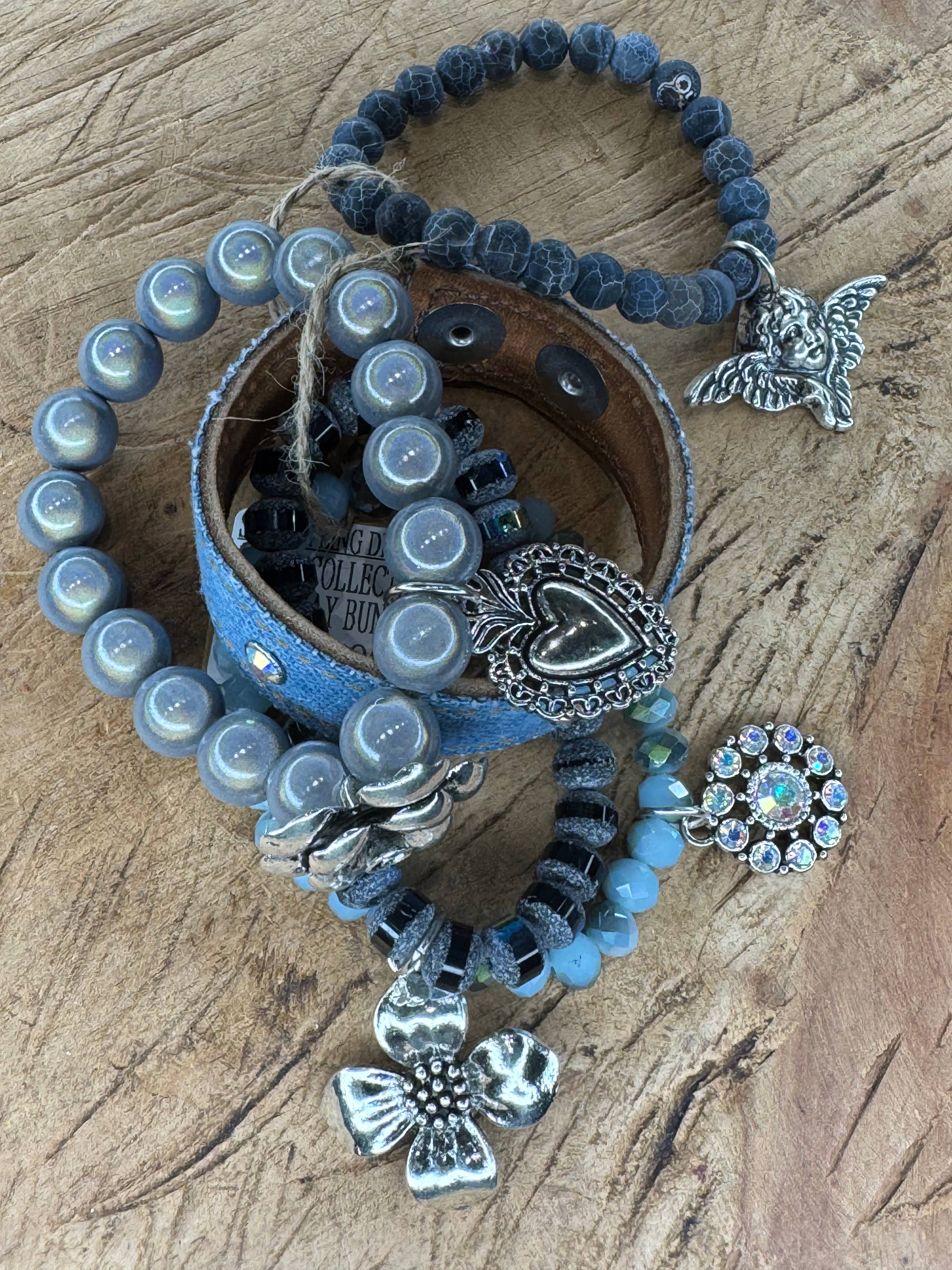 Denim Devotion Bracelet Stack