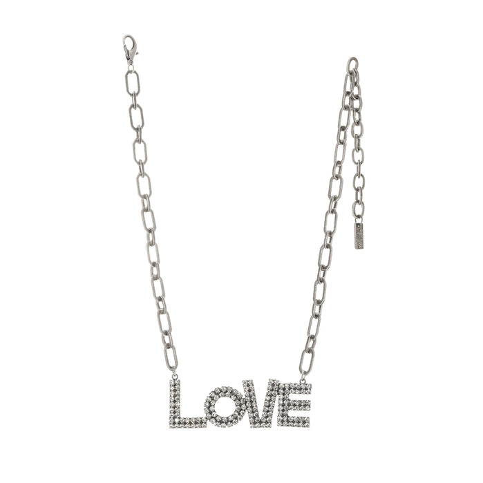 La La Love Necklace in Antique Silver