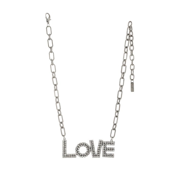 La La Love Necklace in Antique Silver - Vintage Vault Boutique