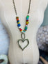 Multi Sea Glass Heart Necklace - Vintage Vault Boutique