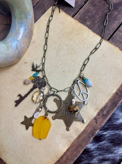 Gypsy Junk Original Necklace - Jail Bird - Vintage Vault Boutique