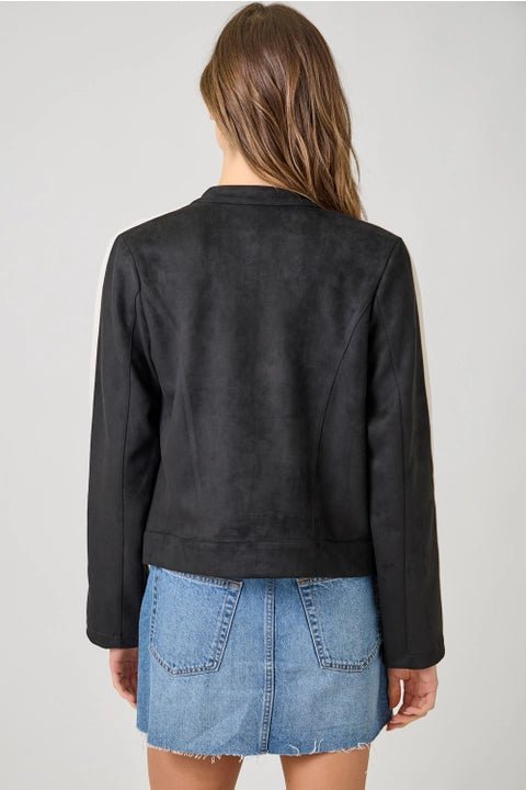 Color Block Moto Jacket - Vintage Vault Boutique