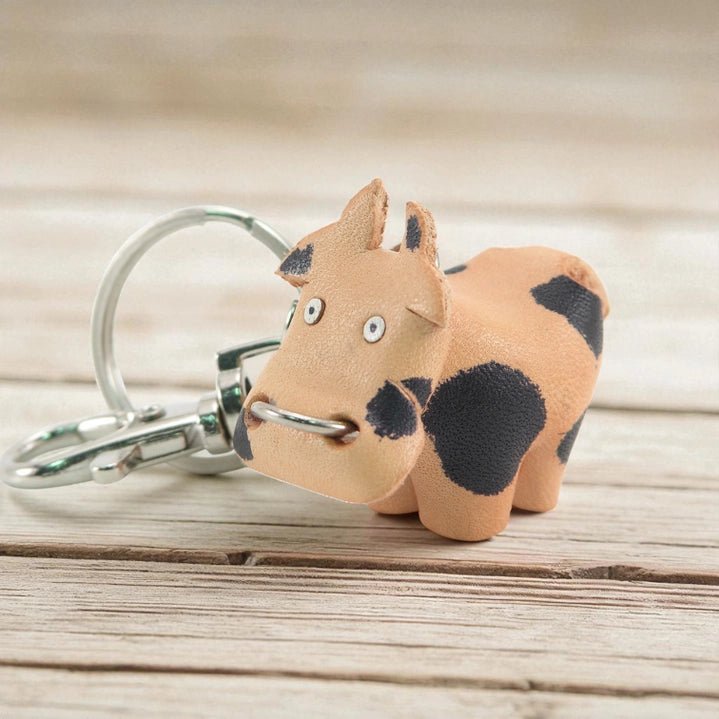 Leather Cow Key Chain - Vintage Vault Boutique