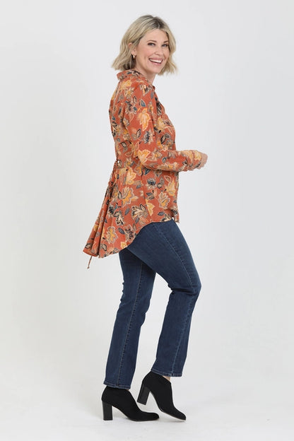 Brown Corset Back Western Top