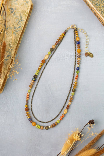 Azulejo Multistrand Necklace 009N - Vintage Vault Boutique
