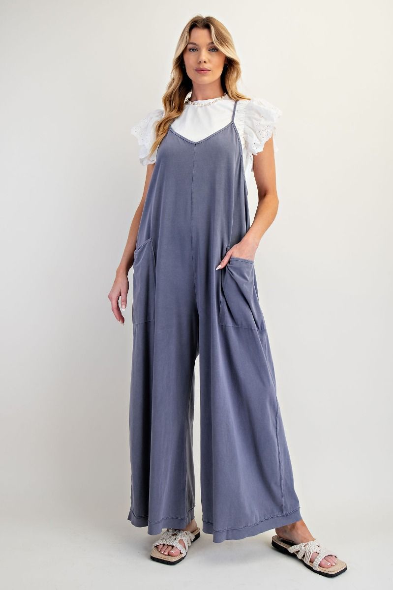 Faded Teal Jersey Overalls