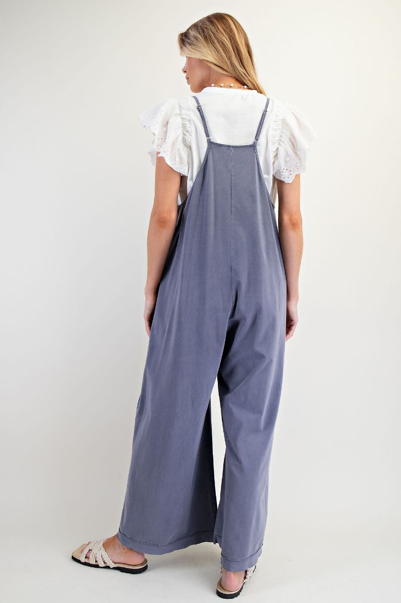 Faded Teal Jersey Overalls