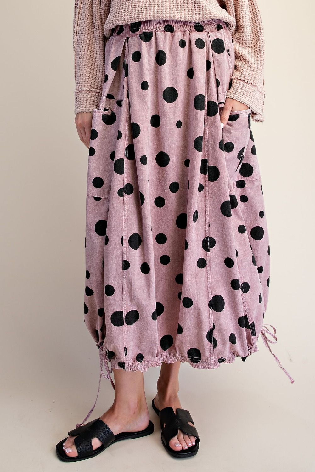 Polka Dot Dusty Rose Skirt