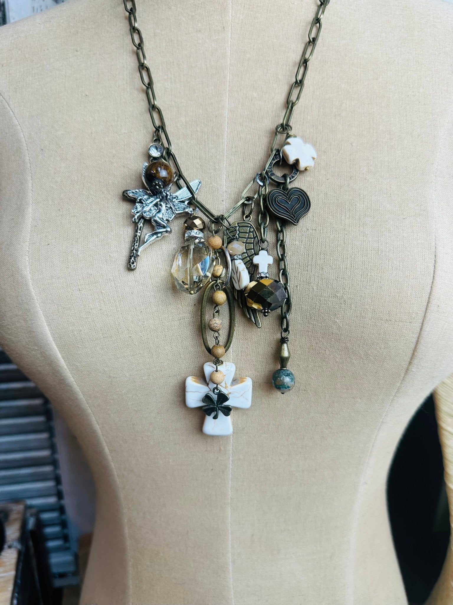 Gypsy Junk Originals - Natural Cross Necklace - Vintage Vault Boutique