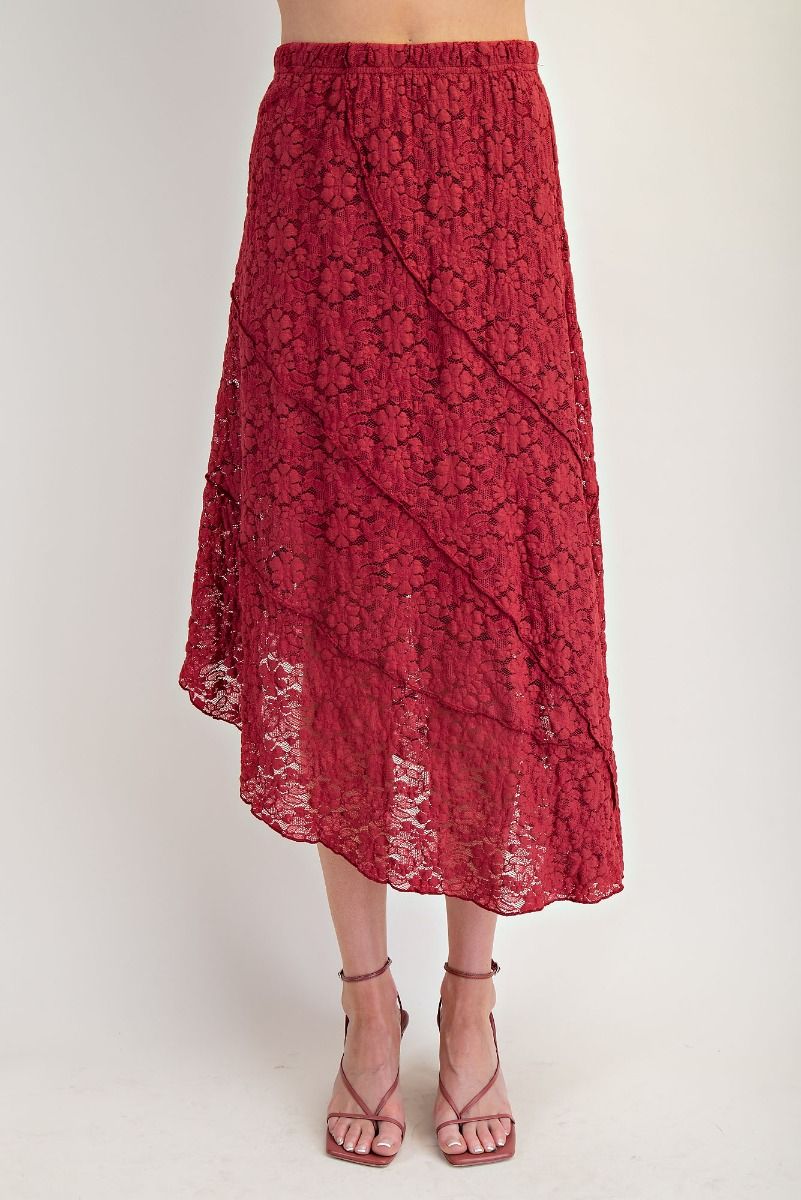Moroccan Red Lace Skirt