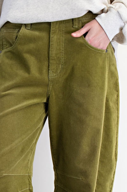 Green Juice Barrel Cut Pant