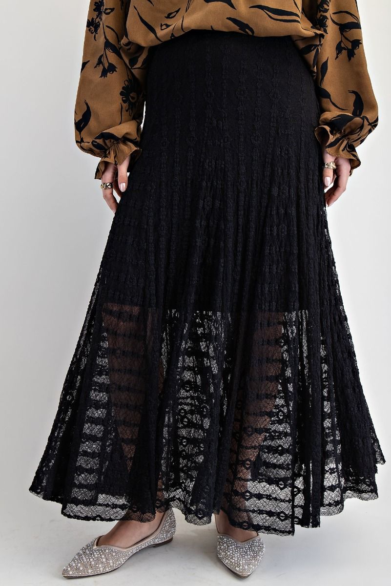 Black All Over Lace Skirt