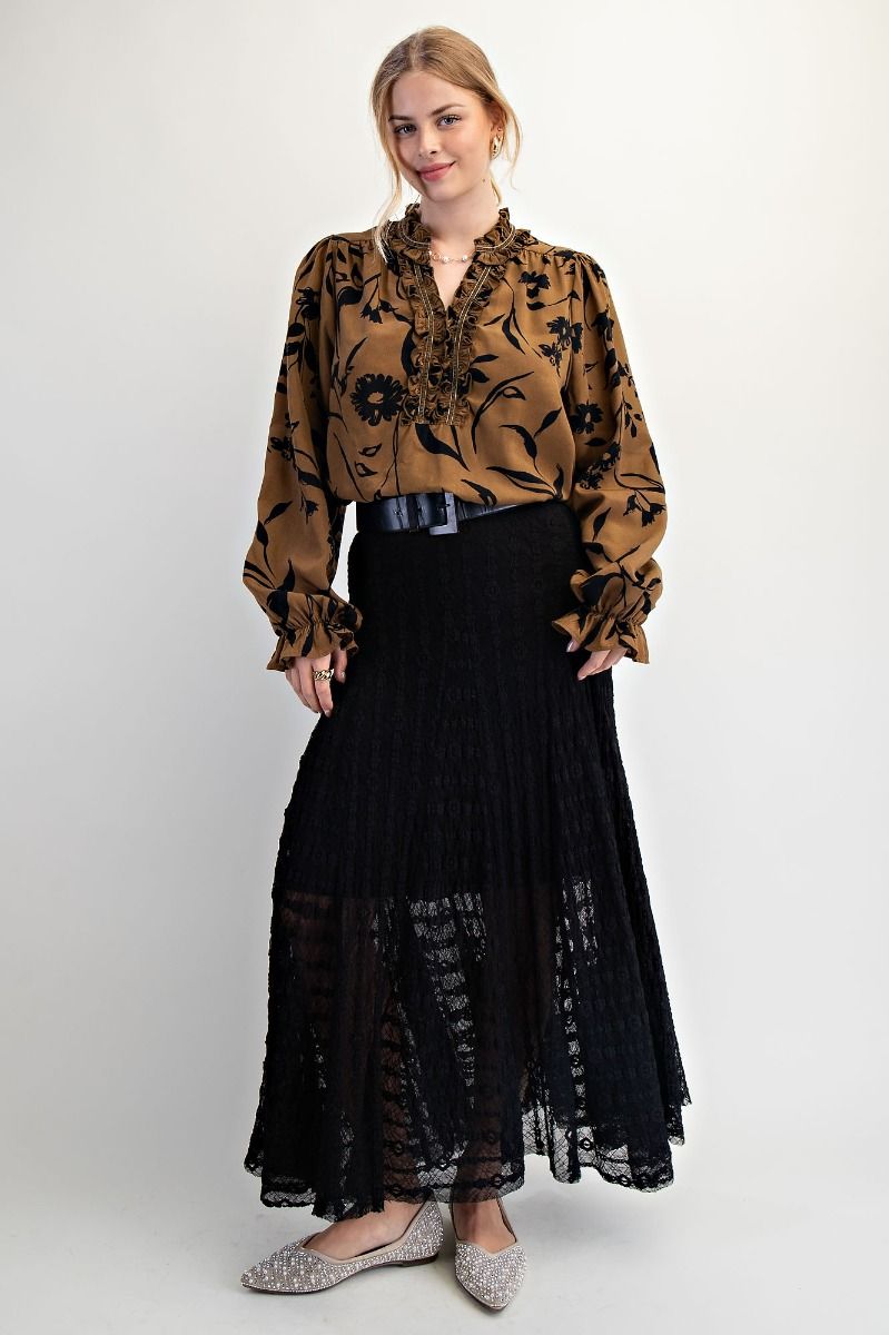 Black All Over Lace Skirt