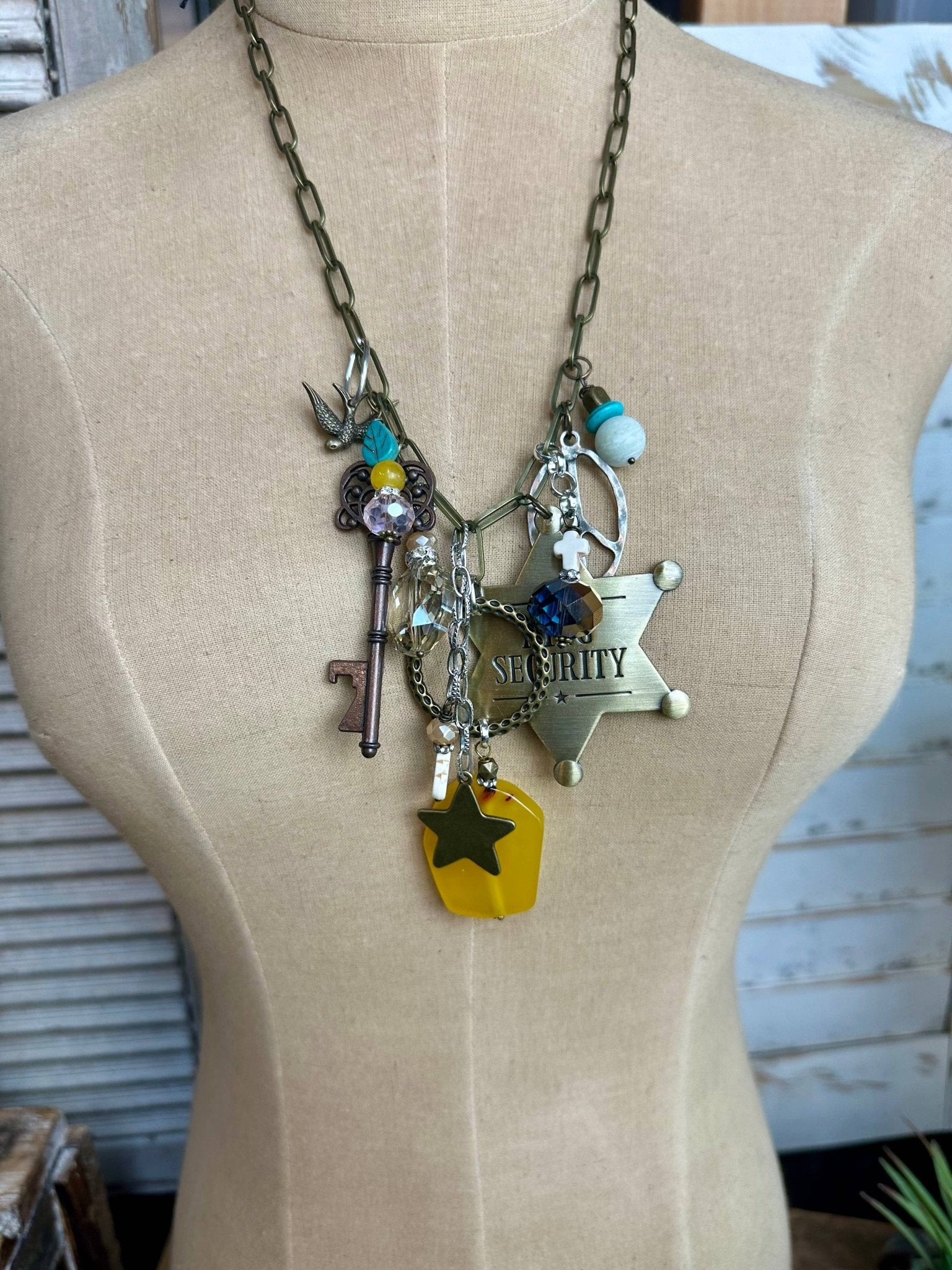 Gypsy Junk Original Necklace - Jail Bird - Vintage Vault Boutique