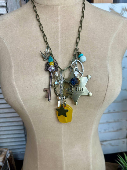 Gypsy Junk Original Necklace - Jail Bird - Vintage Vault Boutique