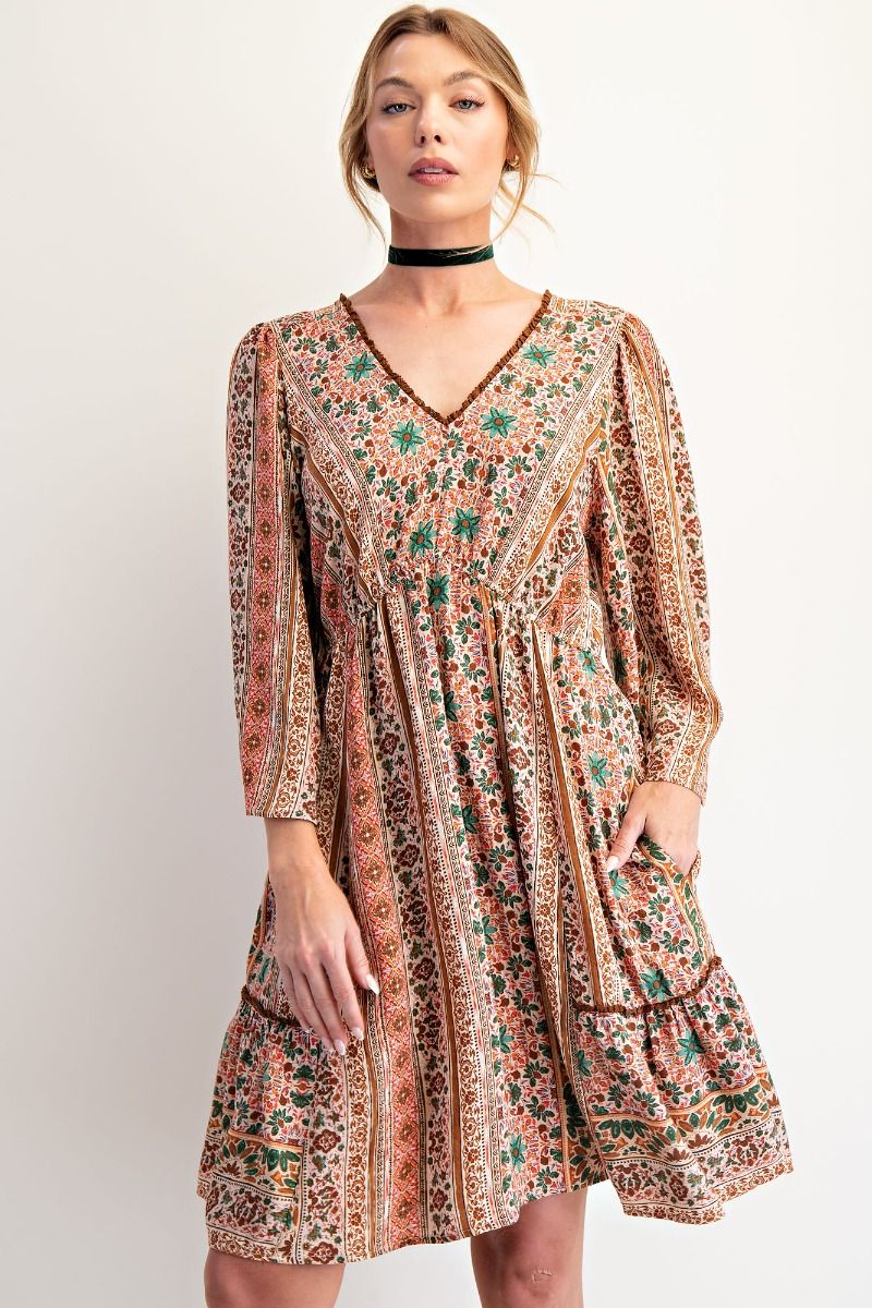 Natural Farm V-Neck Dress