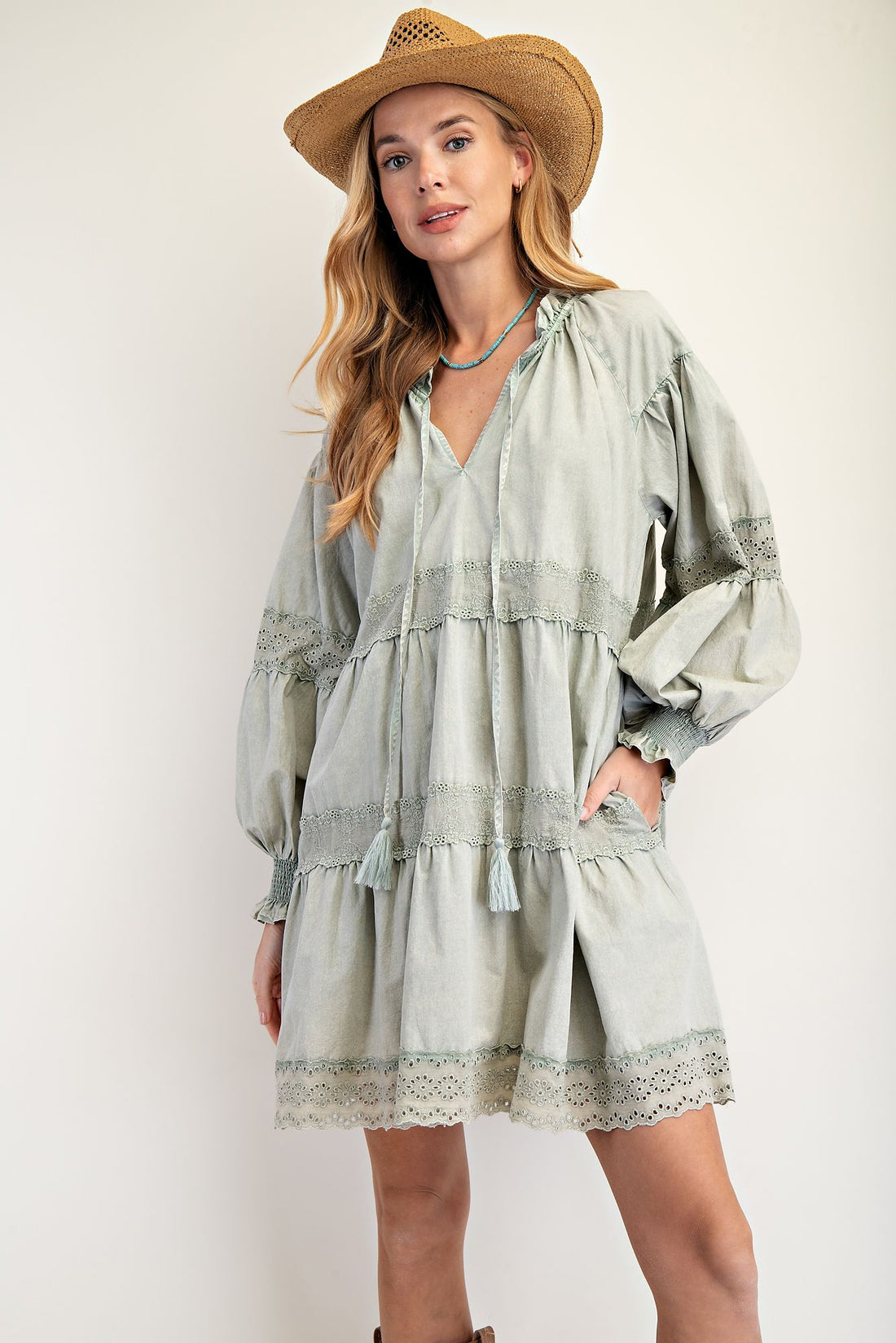 Sage Babydoll Dress