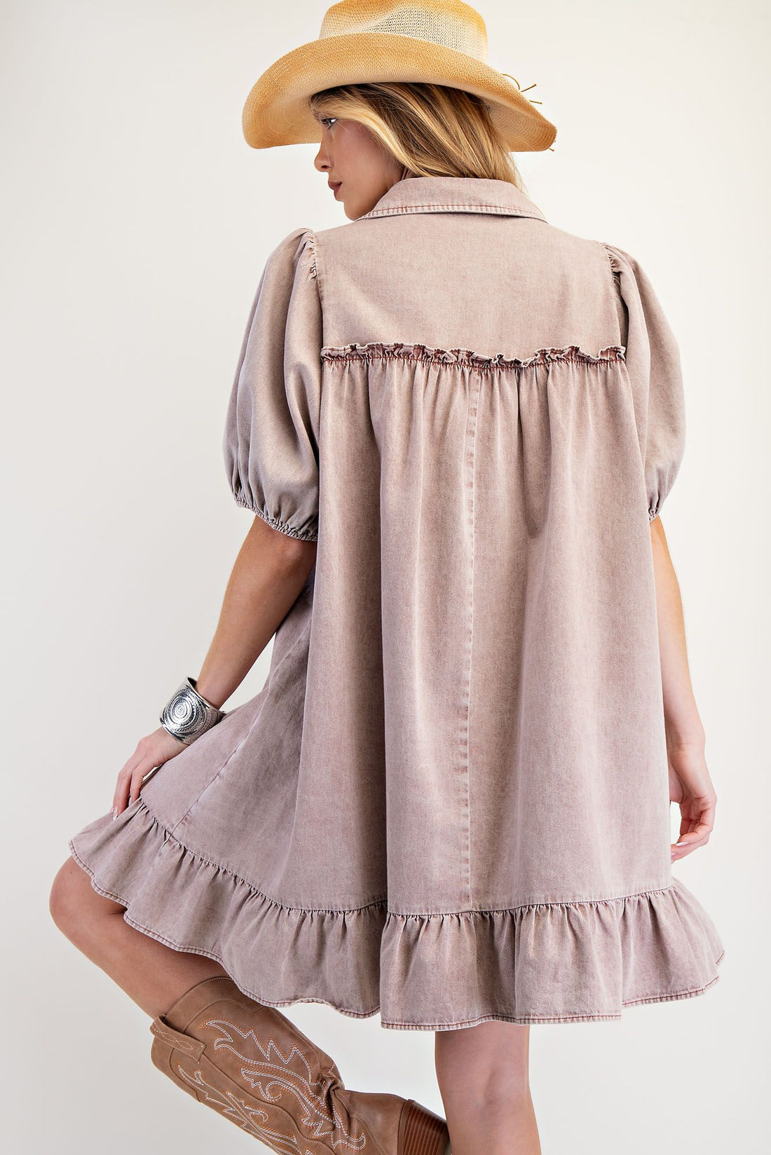 Dusty Rose Front Pocket Dress