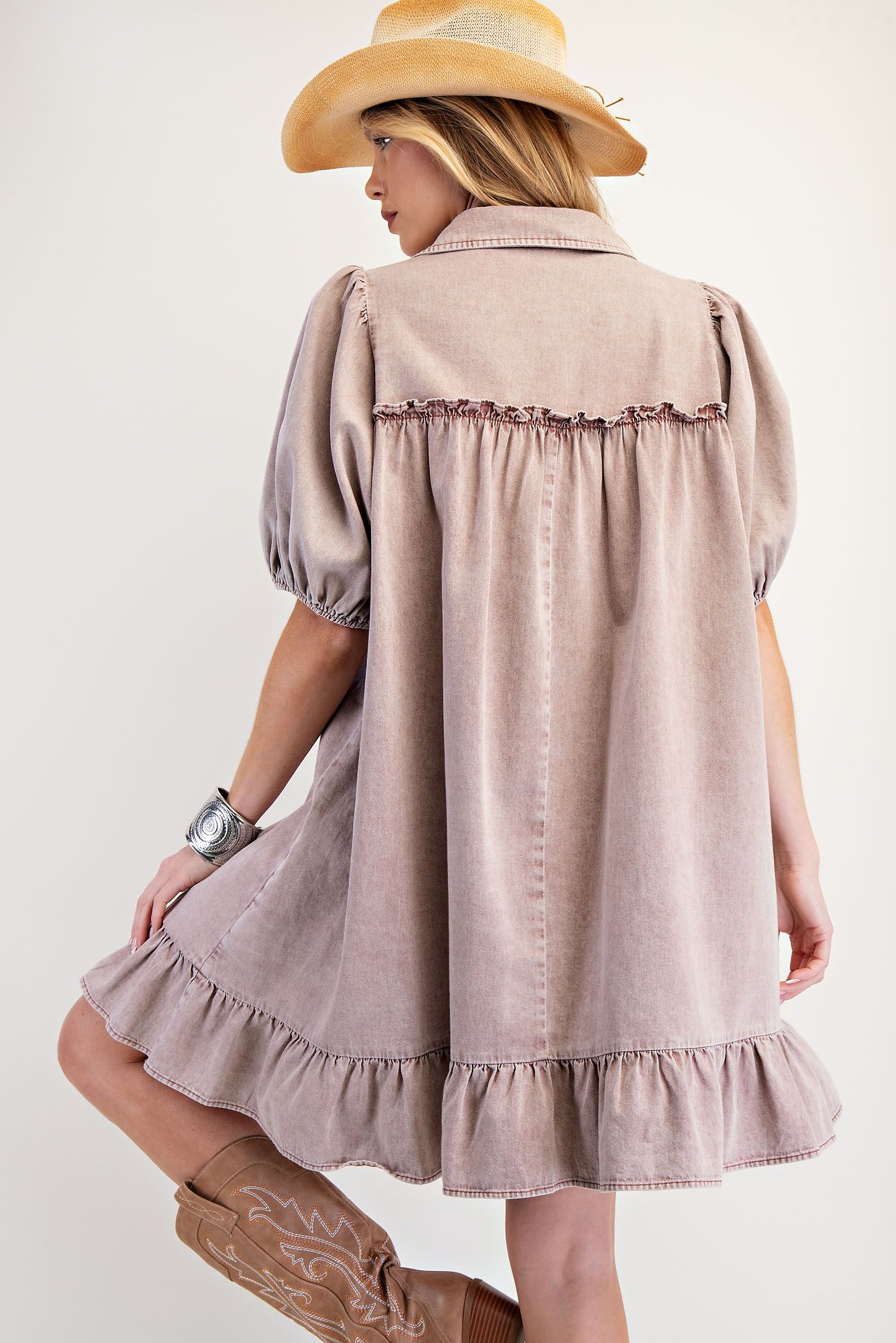 Dusty Rose Front Pocket Dress