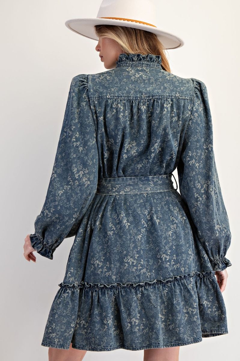 Dirty Denim Puff Sleeve Denim Dress