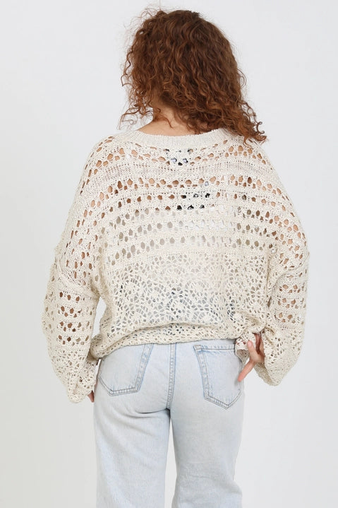 Ivory Open Knit Sweater