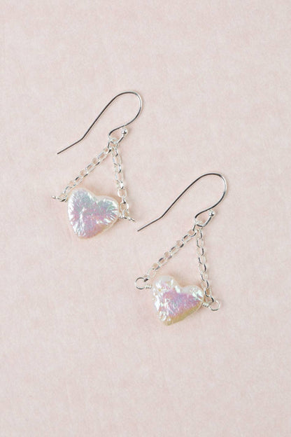 Bold Heart Freshwater Pearl Statement Earrings