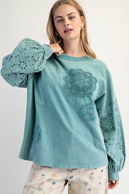 Eyelet Lace Pullover