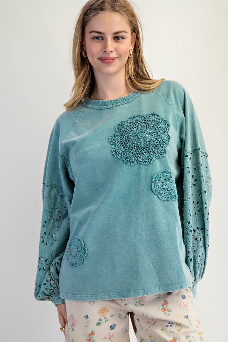 Eyelet Lace Pullover