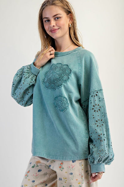 Eyelet Lace Pullover