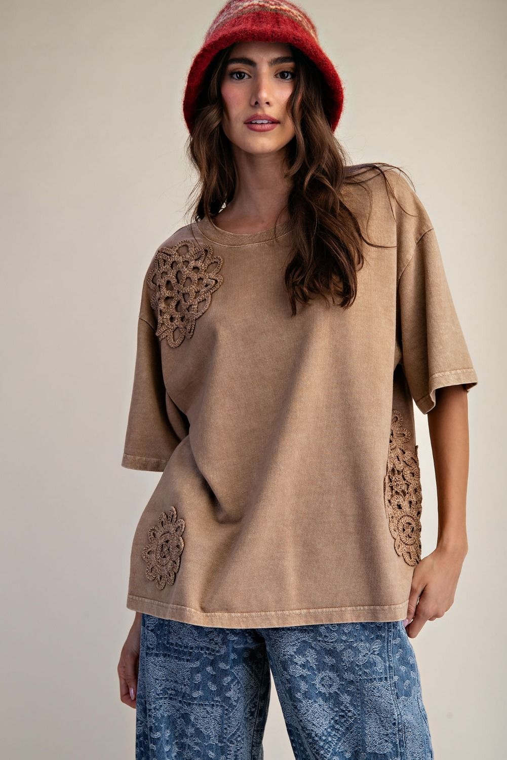 Crochet Patch Detailing Top