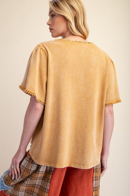 Tulip Sleeve Knit Top - Vintage Vault Boutique