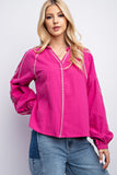 TENT Embroidered Shirt  Magenta