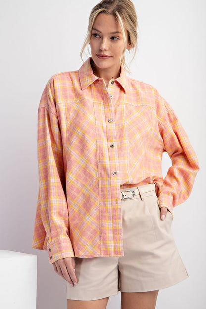 Plaid Oversized Woven Shirt