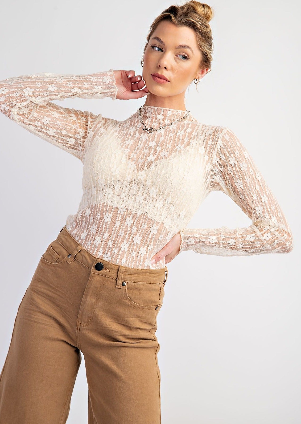 All Over Floral Lace Layering Top 