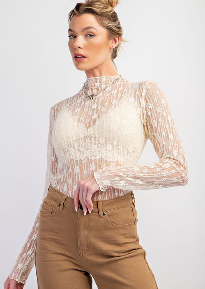 All Over Floral Lace Layering Top 