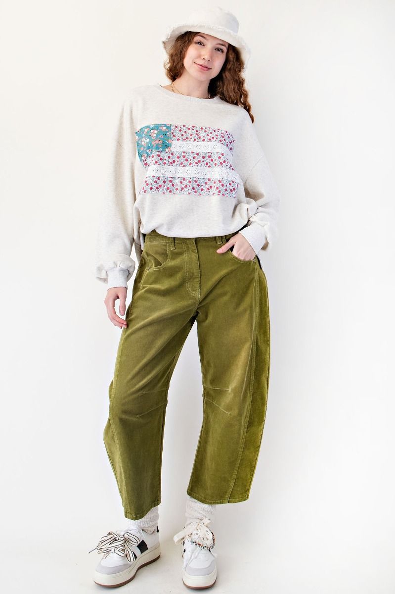 Green Juice Barrel Cut Pant