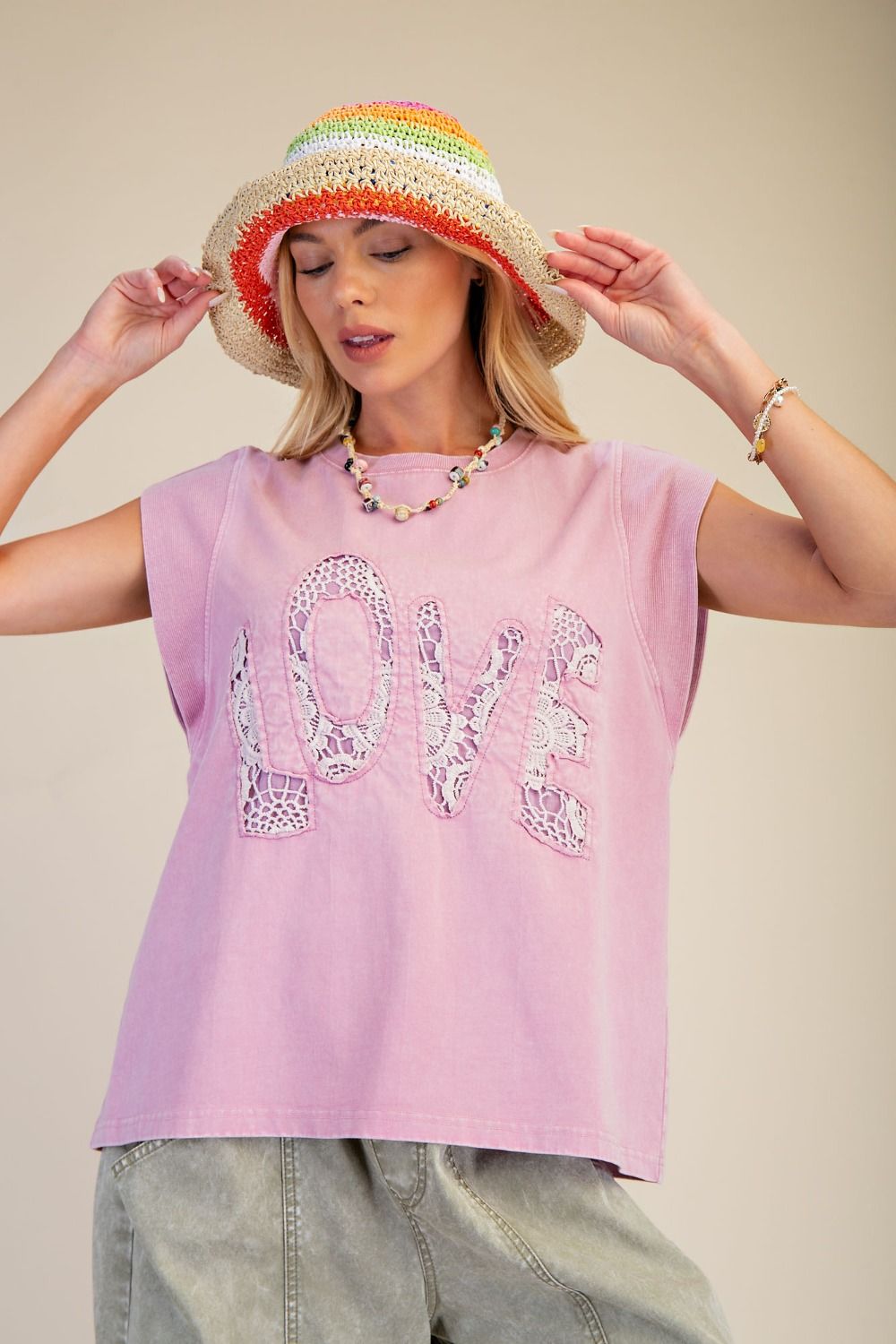 Pink LOVE Patch Sweatshirt