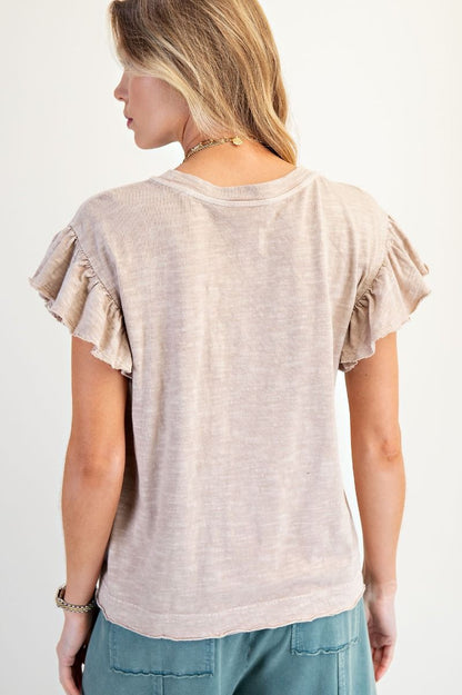 Mushroom Ruffle Sleeve Top